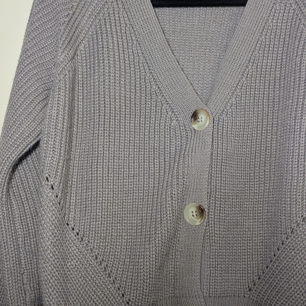 Women's Purple Button-Up Sweater - Picture 2 of 6